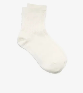 Discount Cole Haan 1 Pack Cable Knit Anklet Socks Ivory