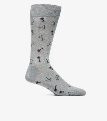 Online Cole Haan 1 Pack Men's Holiday Cocktail Dress Crew Socks MediumGreyHeather