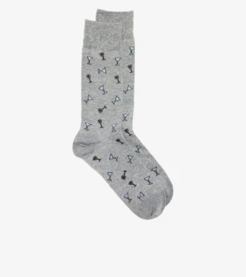 Online Cole Haan 1 Pack Men's Holiday Cocktail Dress Crew Socks MediumGreyHeather