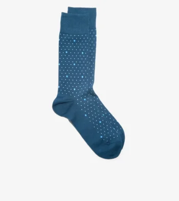 Best Cole Haan 1 Pack Men's Polka Dot Dress Crew Socks Blue