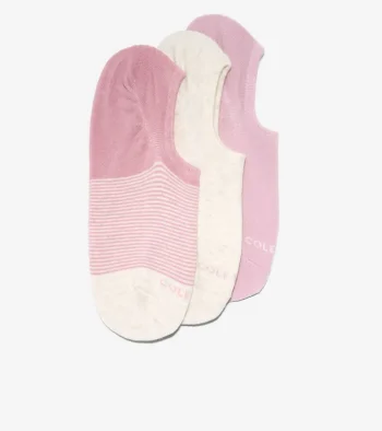 Outlet Cole Haan 3 Pack Stripe Sneaker Liner Socks OatmealHeatherAssorted