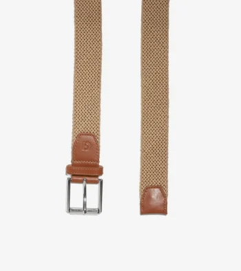 Discount Cole Haan 35MM Tubular Stretch Cord Belt Khaki