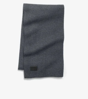 Fashion Cole Haan Birdseye Knit Scarf CaviarGray
