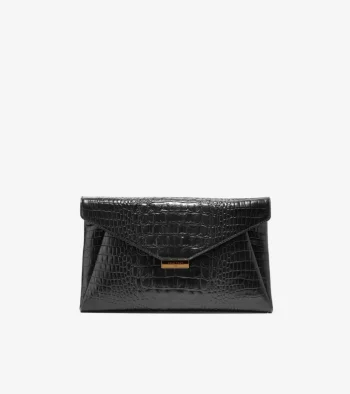 Sale Cole Haan Christena Envelope Clutch BlackCrocPrint