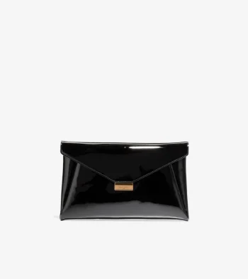 Hot Cole Haan Christena Envelope Clutch BlackPatent