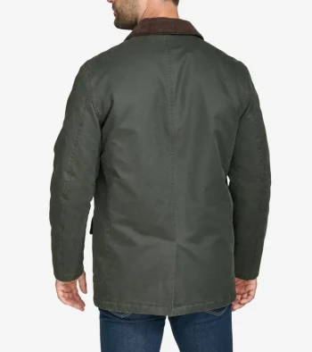 Best Cole Haan Coated Cotton Rain Jacket ArmyGreen