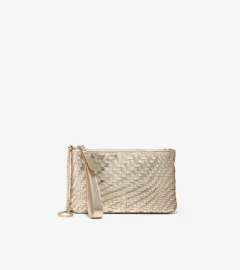 Fashion Cole Haan Essential Pouch GenevieveWeaveGold