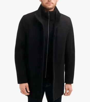 Best Cole Haan Men's 34" Classic Stand Car Coat Black