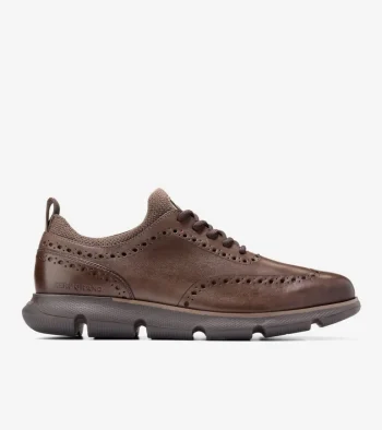 Clearance Cole Haan Men's 4.ZER&Oslash;GRAND Oxfords Lava-Pavement-DarkChocolate