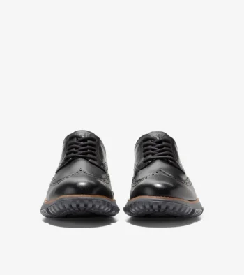 Sale Cole Haan Men's 4.ZER&Oslash;GRAND Wingtip Winter Oxfords Black-GrayPinstripe