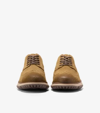 New Cole Haan Men's 4.ZERØGRAND Wingtip Winter Oxfords DesertOlive-OxfordTan-Lava