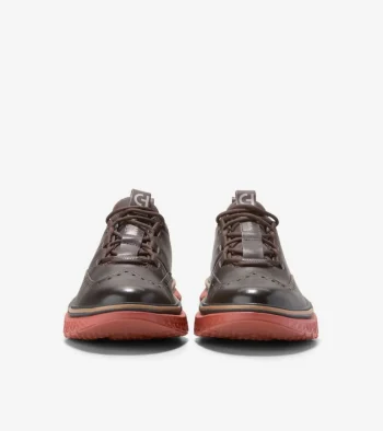 Hot Cole Haan Men's 5.ZERØGRAND Wingtip Oxfords Chocolate-Black-RedOchre