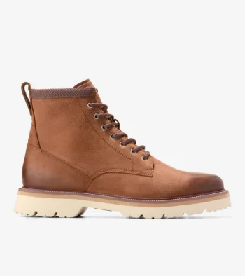 Discount Cole Haan Men's American Classics Plain Toe Waterproof Boots BritishTan-AlabasterGleam