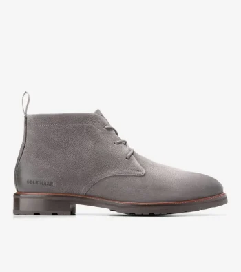 Discount Cole Haan Men's Berkshire Lug Water-Resistant Chukka Boots Pavement-Demitasse