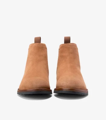 Online Cole Haan Men's Berkshire Lug Water-Resistant Chelsea Boots BritishTanSuede-Natural