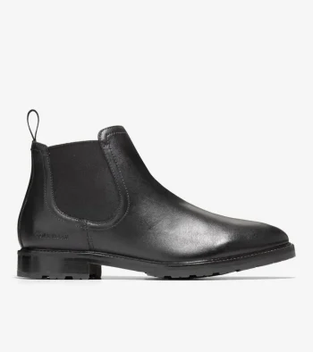 Clearance Cole Haan Men's Berkshire Lug Water-Resistant Chelsea Boots Black