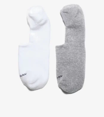 Online Cole Haan Men's Casual Cushion Sock Liner – 2 Pack White-GreyHeather
