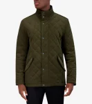 Outlet Cole Haan Men's Diamond-Quilted Corduroy Jacket Olive