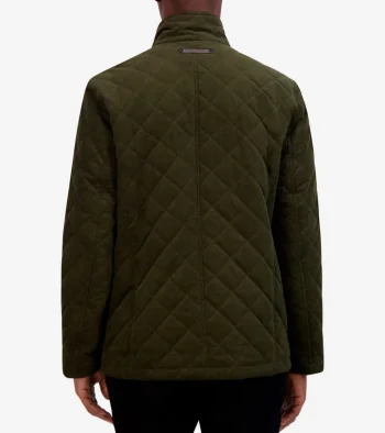 Outlet Cole Haan Men's Diamond-Quilted Corduroy Jacket Olive
