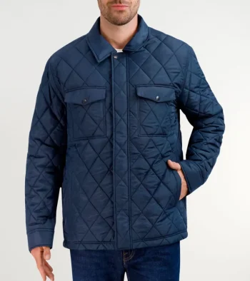 Hot Cole Haan Men's Diamond Quilted Jacket Navy
