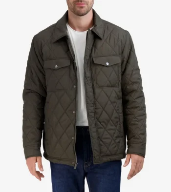 Hot Cole Haan Men's Diamond Quilted Jacket Olive