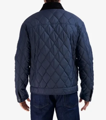 Discount Cole Haan Men's Diamond-Quilted Short Jacket Navy