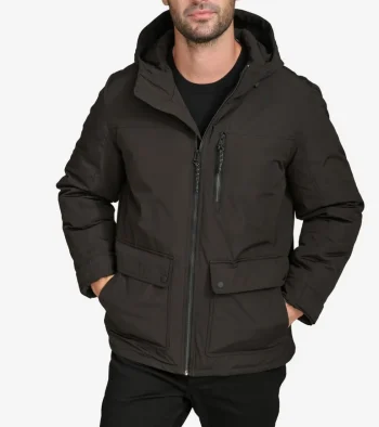 New Cole Haan Men's Down Puffer Jacket Black