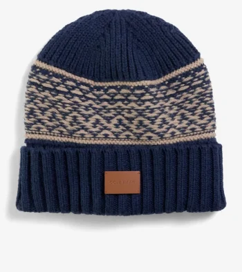 Best Cole Haan Men's Fair Isle Beanie NavyBlazer