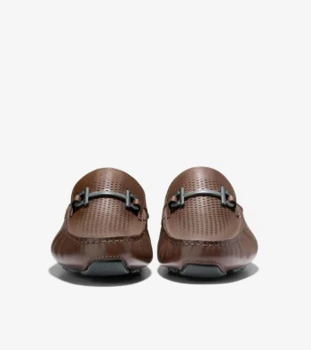 Online Cole Haan Men's Grand Laser Bit Driving Loafers Lava-BlackWalnut