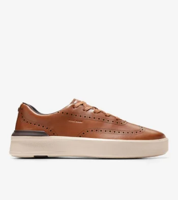 Discount Cole Haan Men's GrandPr&oslash; Crew Wingtip Sneakers BritishTan-Birch