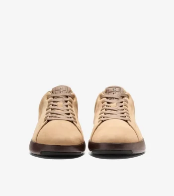 New Cole Haan Men's GrandPr&oslash; Tennis Sneakers Buckwheat-IrishCoffee-Java