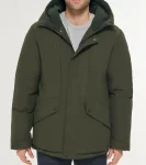 Clearance Cole Haan Men's Hooded Puffer Jacket Olive