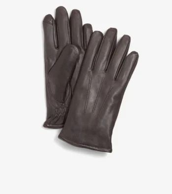 Clearance Cole Haan Men's Leather Touch Screen Gloves JavaBrown