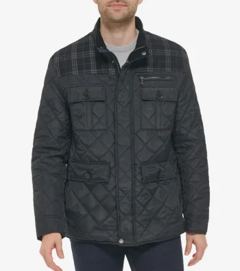 Fashion Cole Haan Men's Mix Media Diamond Quilted Jacket Black