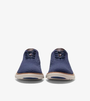 Hot Cole Haan Men's ØriginalGrand Remastered Stitchlite™ Oxfords MarineBlue-DarkChocolateBrown-SilverLiningStitchlite™