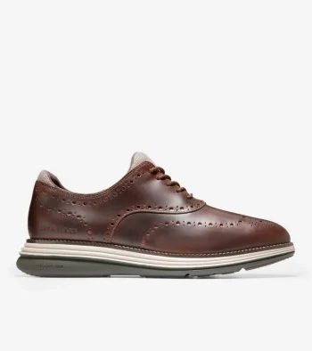 Online Cole Haan Men's &Oslash;riginalGrand Ultra Wingtip Oxfords Earthen-DoveGray-RosinGreen
