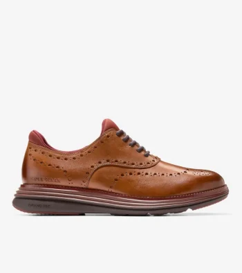 Best Cole Haan Men's &Oslash;riginalGrand Ultra Wingtip Oxfords BritishTan-Chocolate