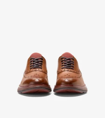 Best Cole Haan Men's ØriginalGrand Ultra Wingtip Oxfords BritishTan-Chocolate