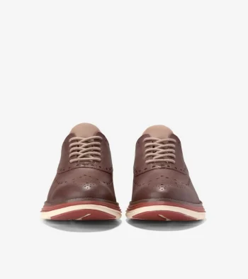 New Cole Haan Men's ØriginalGrand Ultra Wingtip Oxfords DeepMahogany-IrishCoffee
