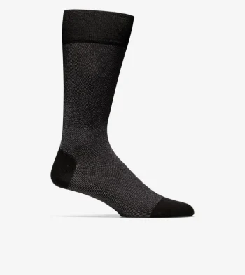 New Cole Haan Men's Pique Crew Socks Black