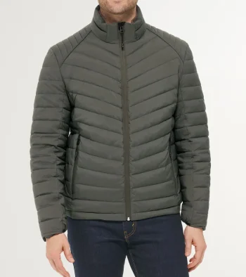 New Cole Haan Men's Quilt Jacket Green