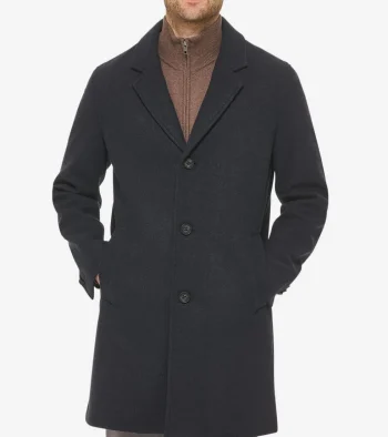 Fashion Cole Haan Men's Single-Breasted Top Coat Navy