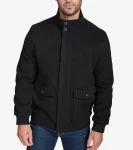Sale Cole Haan Men's Stand Collar Bomber Jacket Black