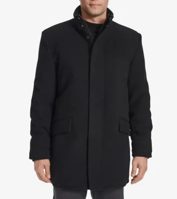 Sale Cole Haan Men's Stand Collar Car Coat Black