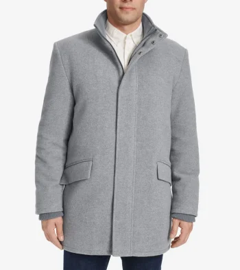 Outlet Cole Haan Men's Stand Collar Car Coat LightGrey