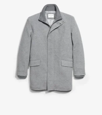 Outlet Cole Haan Men's Stand Collar Car Coat LightGrey