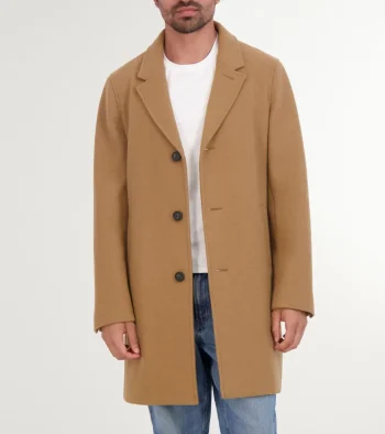 Outlet Cole Haan Men's Stretch Wool Top Coat Camel