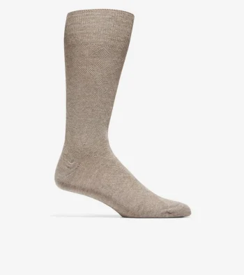 Discount Cole Haan Men's Tonal Argyle Crew Socks BrownHeather