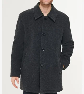 Clearance Cole Haan Men's Wool Car Coat Charcoal