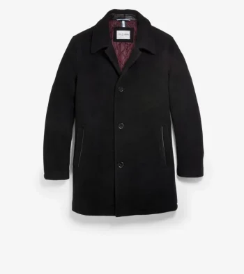 Fashion Cole Haan Men's Wool Car Coat Black